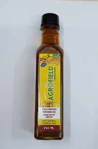 Mohari ( Mustard) Oil Cold Pressed (लाकडी घाणा) Agrofield 250 ML (1)