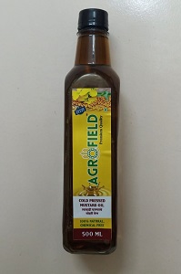 Mohari ( Mustard) Oil Cold Pressed (लाकडी घाणा) Agrofield 500 ML (1)