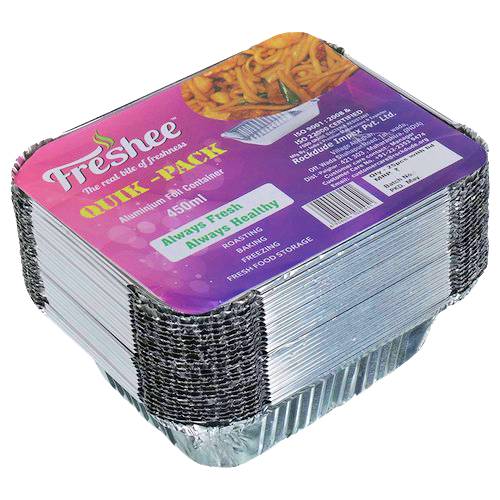 Freshees Quick Pack Aluminium Container 450 ML(10 Pcs)1PC